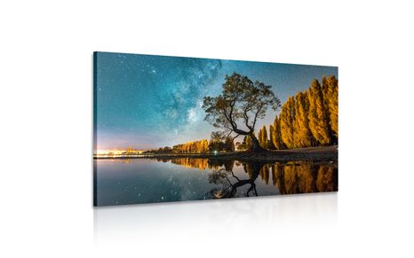 КАРТИНА НА ПЛАТНО – ДЪРВО ПОД ЗВЕЗДНОТО НЕБЕ - КАРТИНИ НА ПРИРОДАТА И ПЕЙЗАЖИ - КАРТИНИ