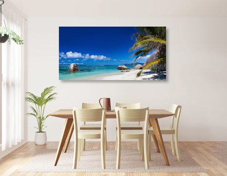 WANDBILD STRAND ANSE SOURCE - BILDER VON NATUR UND LANDSCHAFT - BILDER