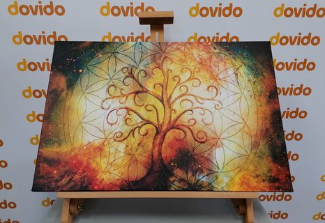 CANVAS PRINT TREE WITH FLOWER OF LIFE - OBRAZY STROMY ŽIVOTA - PICTURES