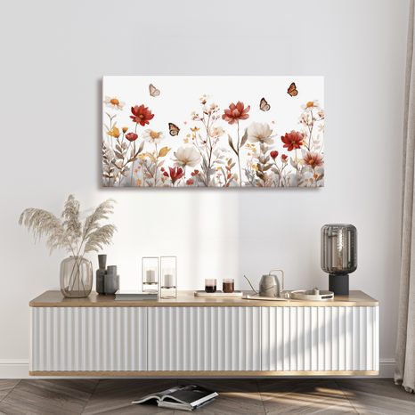 OBRAZ ROZKVETLÁ LOUKA S MOTÝLY - OBRAZY MOTÝLI - OBRAZY