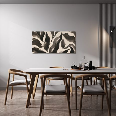 TABLEAU SUR TOILE – COURBES FLUIDES MONOCHROMES - IMAGES FORMES ABSTRAITES - TABLEAUX