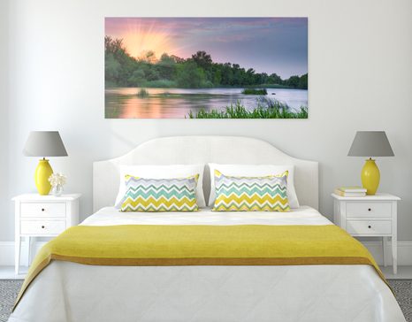 КАРТИНА НА ПЛАТНО – ИЗГРЕВ НА РЕКА - КАРТИНИ НА ПРИРОДАТА И ПЕЙЗАЖИ - КАРТИНИ