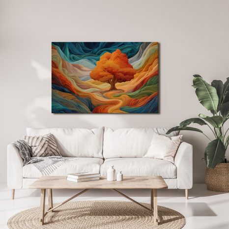 OBRAZ PODZIMNÍ STROM ŽIVOTA V KRAJINĚ - OBRAZY STROMY ŽIVOTA - OBRAZY