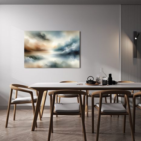 WANDBILD MORGENDLICHER NEBEL ÜBER DEM WASSER - BILDER SEEN - BILDER