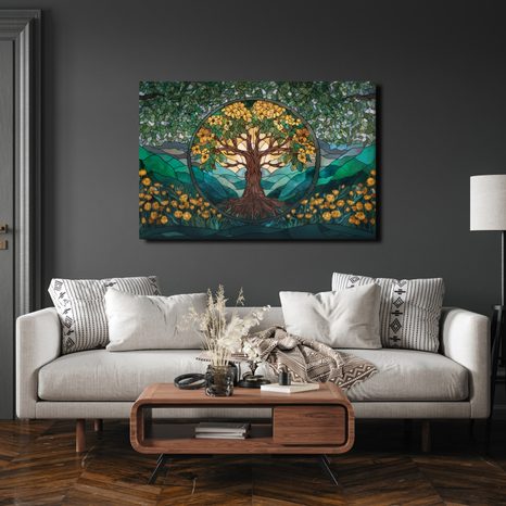 WANDBILD BLÜHENDER BAUM DES LEBENS - BILDER BÄUME DES LEBENS - BILDER