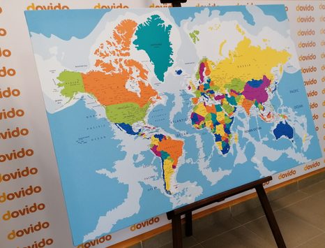 OBRAZ NA KORKU FAREBNÁ MAPA SVETA - OBRAZY NA KORKU - OBRAZY