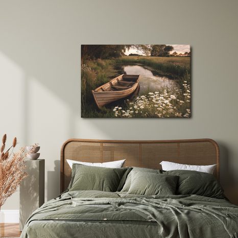 OBRAZ PODZIMNÍ KLID U RYBNÍKA - OBRAZY JEZERA - OBRAZY