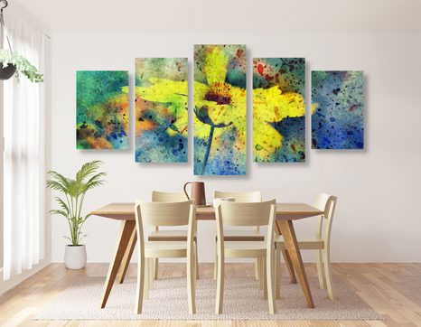 КАРТИНИ ОТ 5 ЧАСТИ – ЖЪЛТ ЦВЯТ С ВИНТИДЖ НЮАНС - ВИНТИДЖ И РЕТРО КАРТИНИ - КАРТИНИ