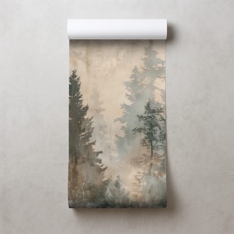 TAPETA ŠUMSKA MAGLA U PASTELNIM TONOVIMA - TAPETE ŠUMA - TAPETE