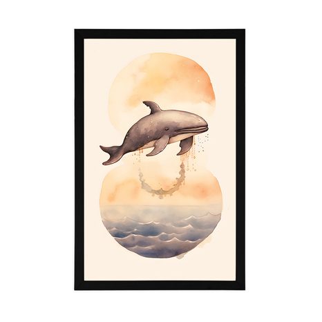 POSZTER ÁLMODOZÓ BÁLNA NAPLEMENTÉBEN. - ÁLMODOZÓ ÁLLATKÁK - POSZTEREK