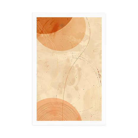 POSTER KREISE UND LINIEN PEACH FUZZ - ABSTRAKTE FORMEN - POSTER