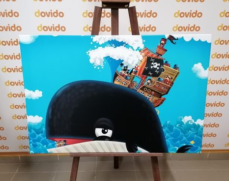 OBRAZ PIRÁTSKÁ LOĎ NA VELRYBĚ - DĚTSKÉ OBRAZY - OBRAZY