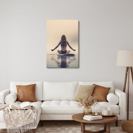 QUADRO SU TELA – ARMONIA TRANQUILLA SULL'ACQUA - QUADRI DI DONNE - STAMPE E QUADRI