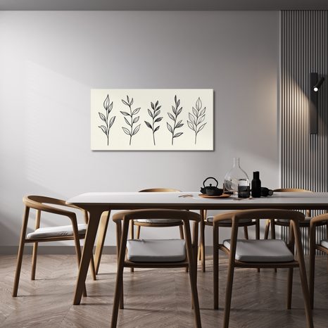 CANVASTAVLA FINA BOTANISKA BLADLINJER - TAVLOR MED TRÄD OCH BLAD - TAVLOR