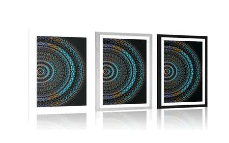 AFFICHE – MANDALA AVEC MOTIF DE SOLEIL - FENG SHUI - AFFICHES