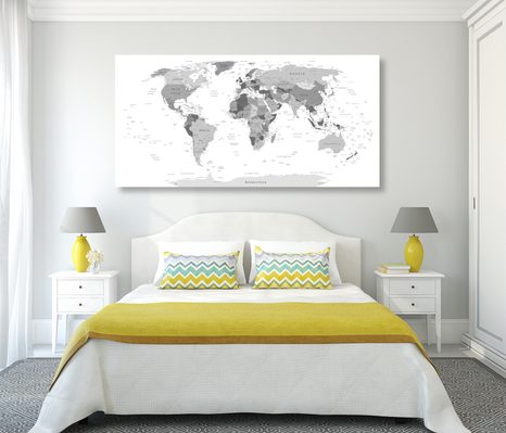 TABLOU HARTA ÎN ALB-NEGRU CU DENUMIRI - TABLOURI CU HĂRȚI - TABLOURI