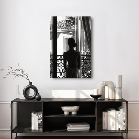 OBRAZ SILUETA U OKNA - OBRAZY ŽENY - OBRAZY