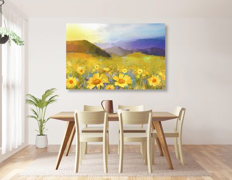 SLIKA POLJE POLNO SONČNIC - SLIKE NARAVE IN POKRAJINE - SLIKE