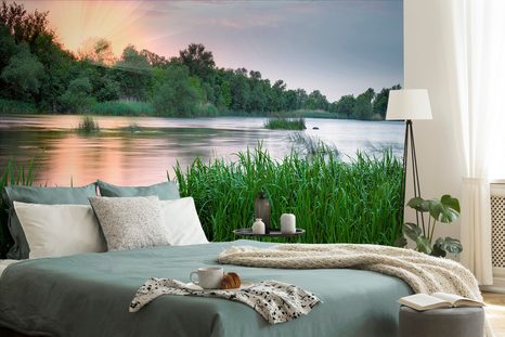 SELBSTKLEBENDE FOTOTAPETE SONNENAUFGANG AM FLUSS - SELBSTKLEBENDE TAPETEN - TAPETEN