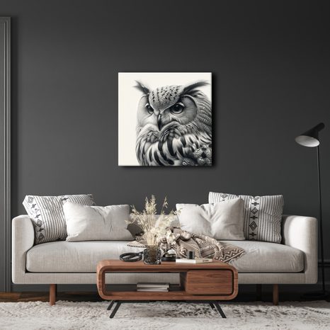 OBRAZ REALISTICKÝ PORTRÉT SOVY - OBRAZY PTÁCI - OBRAZY