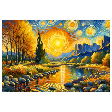 OBRAZ SLUNCE NAD ŘEKOU - OBRAZY VÝCHOD A ZÁPAD SLUNCE - OBRAZY