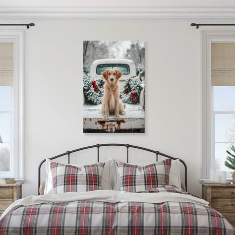 OBRAZ VÁNOČNÍ ATMOSFÉRA SE PSEM - VÁNOČNÍ A ZIMNÍ OBRAZY - PICTURES