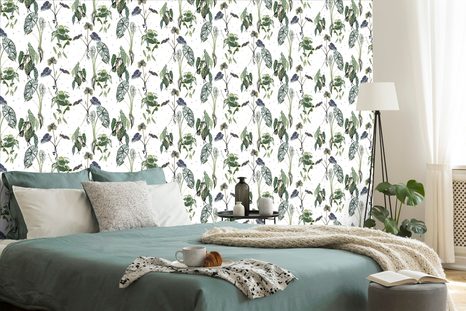 SAMOLEPÍCÍ TAPETA NÁDHERNÉ LISTY NA BÍLÉM POZADÍ - SAMOLEPÍCÍ TAPETY - TAPETY