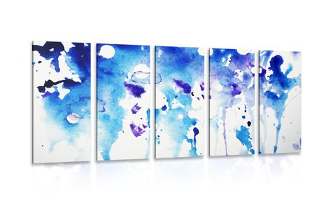 5-PIECE CANVAS PRINT ARTISTIC BLUE ABSTRACTION