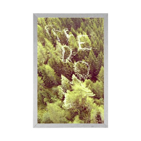 PLAKÁT LES S NÁPISEM FREEDOM - MOTIVY Z NAŠÍ DÍLNY - PLAKÁTY