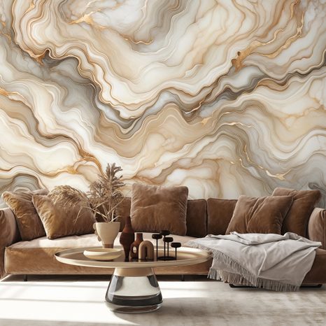 CARTA DA PARATI – ELEGANZA MARMOREA IN TONALITÀ DORATE - CARTA DA PARATI - 🔥 SVENDITA TOTALE