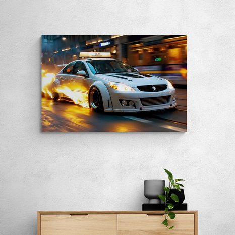 OBRAZ TAXI PEUGEOT - DOVIDO CHALLENGE - OBRAZY