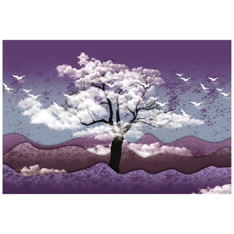 TAPETA STROM ZALITÝ OBLAKY - TAPETY PŘÍRODA - TAPETY