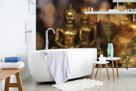 SAMOLEPÍCÍ TAPETA BUDDHA S ABSTRAKTNÍM POZADÍM - SAMOLEPÍCÍ TAPETY - TAPETY
