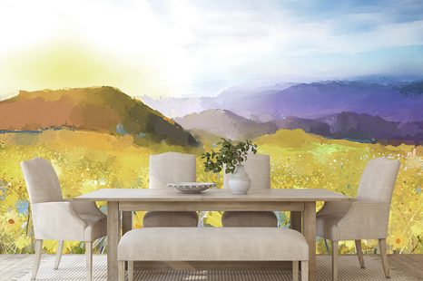 TAPETE FELD VOLL VON GÄNSEBLÜMCHEN - TAPETEN MIT NATURMOTIVEN - TAPETEN