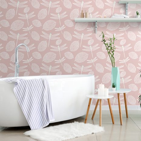 CARTA DA PARATI AUTOADESIVA – LIBELLULE VOLANTI IN ROSA - CARTA DA PARATI AUTOADESIVE - CARTA DA PARATI