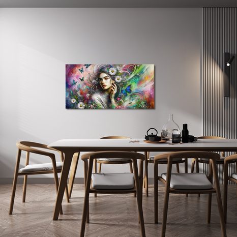 OBRAZ DÍVKA V KVĚTINOVÉM RÁJI - OBRAZY ŽENY - OBRAZY
