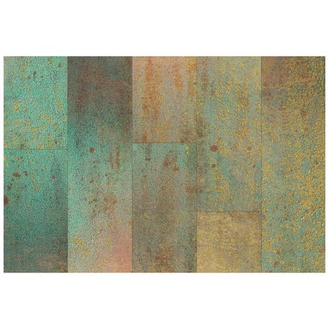 FOTOTAPETE WAND IN TÜRKIS UND KUPFER - TAPETEN - 🔥 TOTALAUSVERKAUF