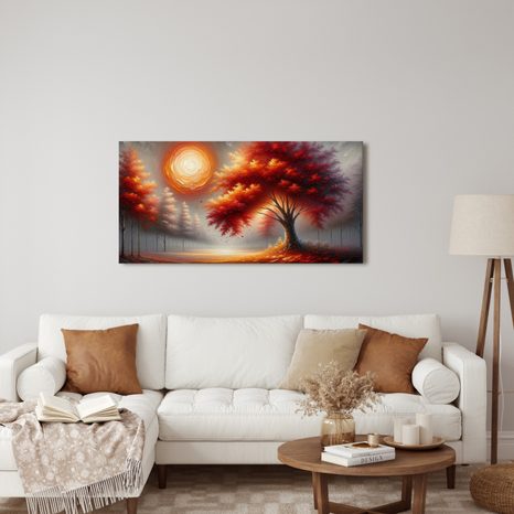 WANDBILD HERBSTBAUM DES LEBENS IM SONNENLICHT - BILDER BÄUME DES LEBENS - BILDER