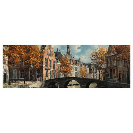 OBRAZ ARCHITEKTURA NAD VODNÍM KANÁLEM - BAREVNÉ DOMY - OBRAZY