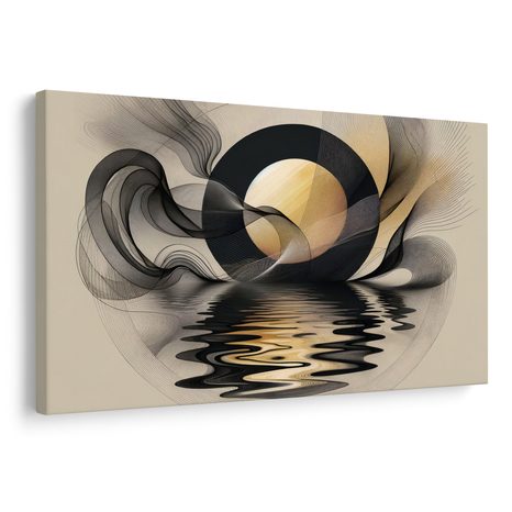 TABLEAU SUR TOILE – LUNE ABSTRAITE SUR L’EAU - TABLEAUX - 🔥 VENTE TOTALE