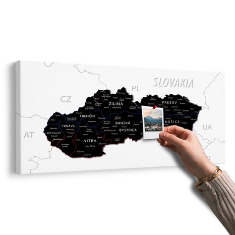 QUADRO IN SUGHERO – MAPPA DELLA SLOVACCHIA MODERNA - QUADRI SU SUGHERO - STAMPE E QUADRI