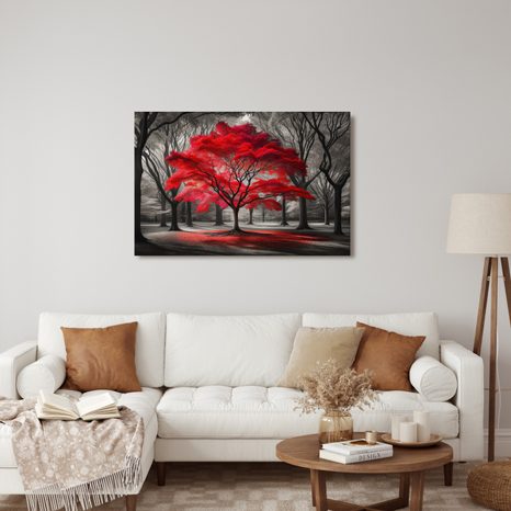 OBRAZ RUDÝ STROM ŽIVOTA V LESE - OBRAZY STROMY ŽIVOTA - OBRAZY