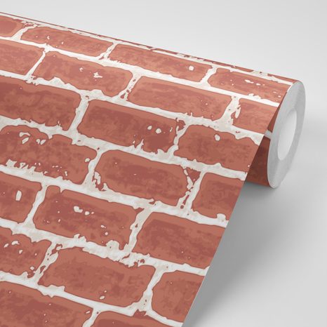 SELF ADHESIVE WALLPAPER PAINTED RED BRICK - SELF-ADHESIVE WALLPAPERS - WALLPAPERS
