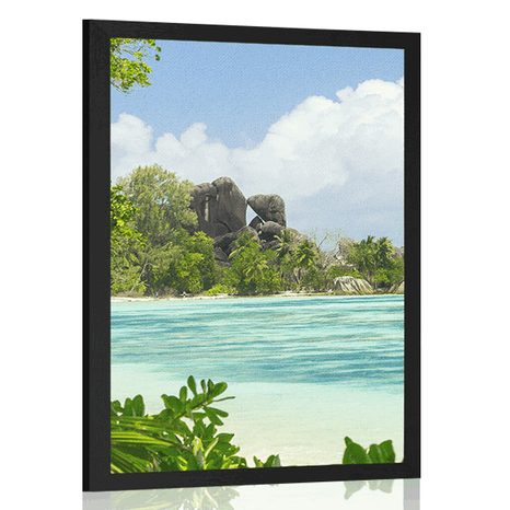 POSTER WUNDERSCHÖNER STRAND AUF DER INSEL LA DIGUE - NATUR - POSTER