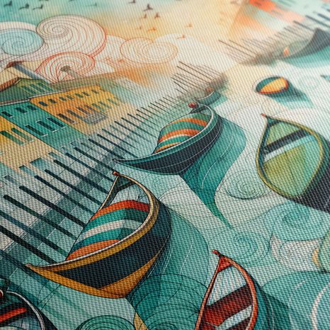 WANDBILD BUNTE GONDELN IN DEN STRASSEN VENEDIGS - BILDER VON STÄDTEN - BILDER