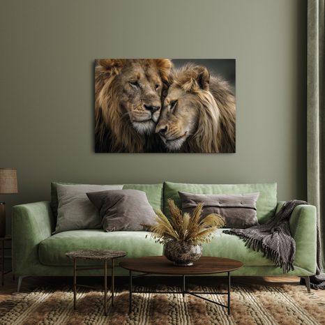 OBRAZ LVÍ LÁSKA V DIVOČINĚ - OBRAZY LVI A TYGŘI - OBRAZY