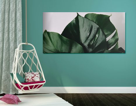 КАРТИНА НА ПЛАТНО – ЛИСТ НА МОНСТЕРА - НАТЮРМОРТИ - КАРТИНИ