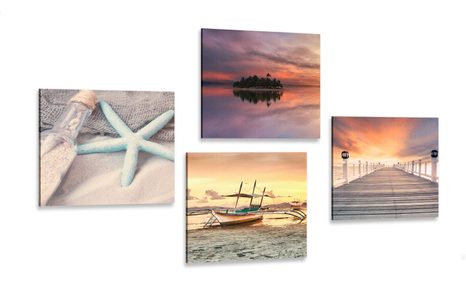 CANVAS PRINT SET VACATION IN PARADISE - SET OF PICTURES - PICTURES