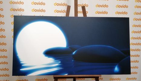 OBRAZ ZEN KAMENY A ÚPLNĚK MĚSÍCE - OBRAZY FENG SHUI - OBRAZY