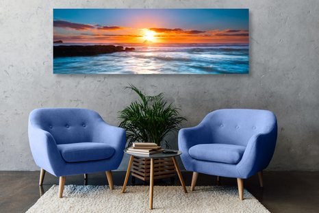 WANDBILD ROMANTISCHER SONNENUNTERGANG - BILDER VON NATUR UND LANDSCHAFT - BILDER